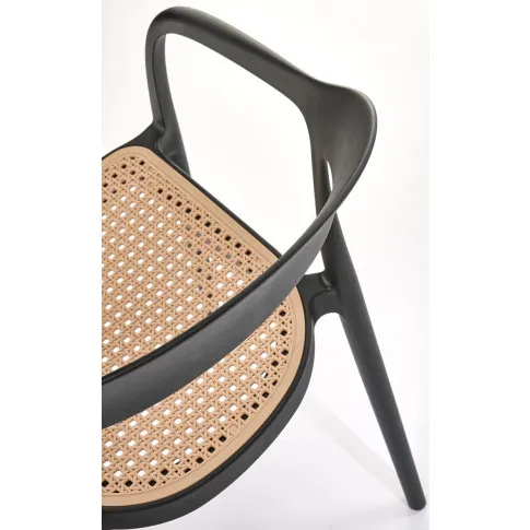 ażurowe siedzisko krzesła czarnego Tesso