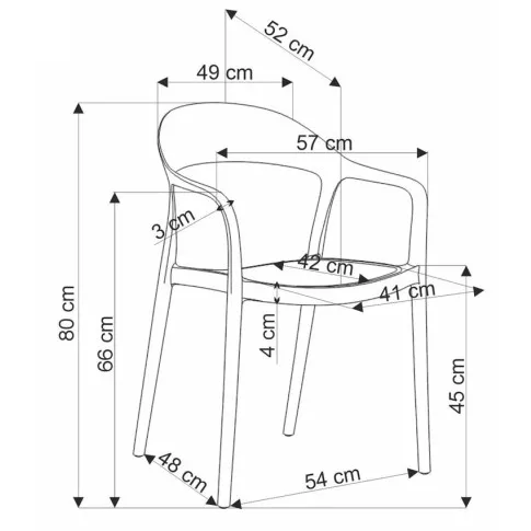wymiary krzesła Tesso