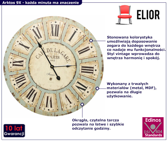 vintage zegar ścienny Limora 9X