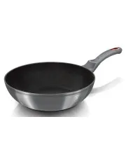 Srebrna patelnia typu WOK 28cm - Poveks 5X w sklepie Edinos.pl