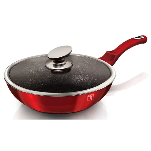 Czerwony aluminiowy wok Hurgen 3X