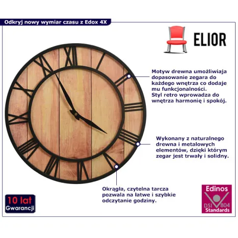 drewaniny zegar scienny edox 4X