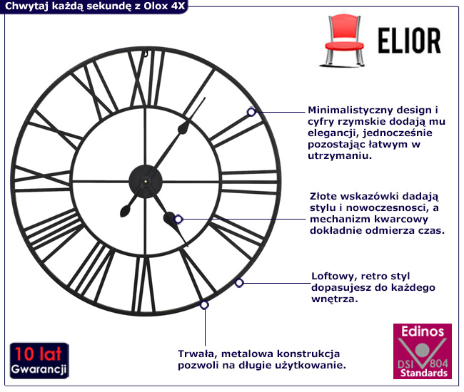 Stylowy zegar Bister 4X