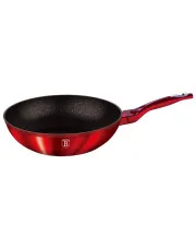 Nowoczesny czerwony wok granitowy na indukcję 28cm - Hurgen 9X  w sklepie Edinos.pl