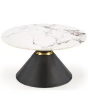 Okrągły stolik kawowy glamour biały marmur + czarny - Monari 4X w sklepie Edinos.pl