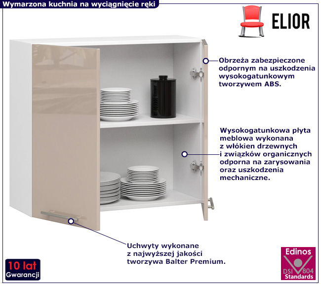 Górna szafka kuchenna Poli 17X cappuccino połysk