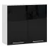 Czarna wisząca szafka do kuchni z półkami - Poli 17X