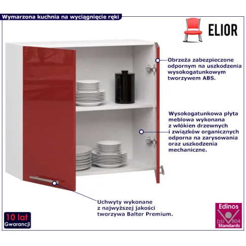 Czerwona szafka do kuchni Cortez 17X