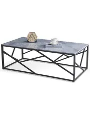 Loftowa ława z blatem popielaty marmur - Cristal 2X w sklepie Edinos.pl