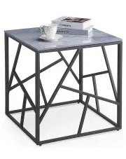 Loftowy stolik kawowy z blatem popielaty marmur - Cristal 3X w sklepie Edinos.pl