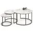 Zestaw wsuwanych stolików kawowych biały marmur - Alikos