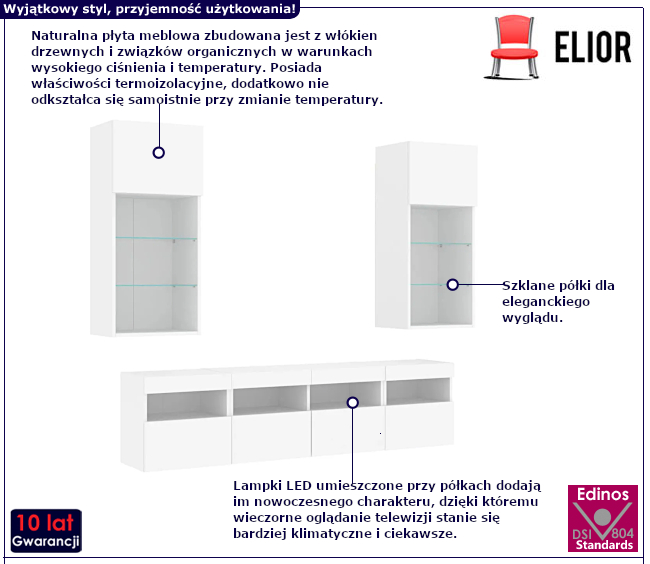 Pięcioczęściowy zestaw szafek Ramoni