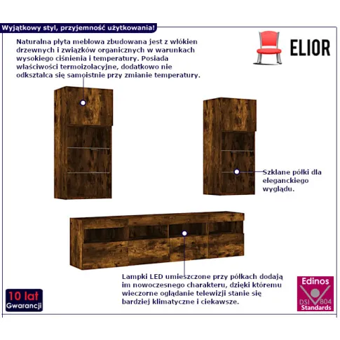 Grado meblościanka w kolorze przydymionego dębu