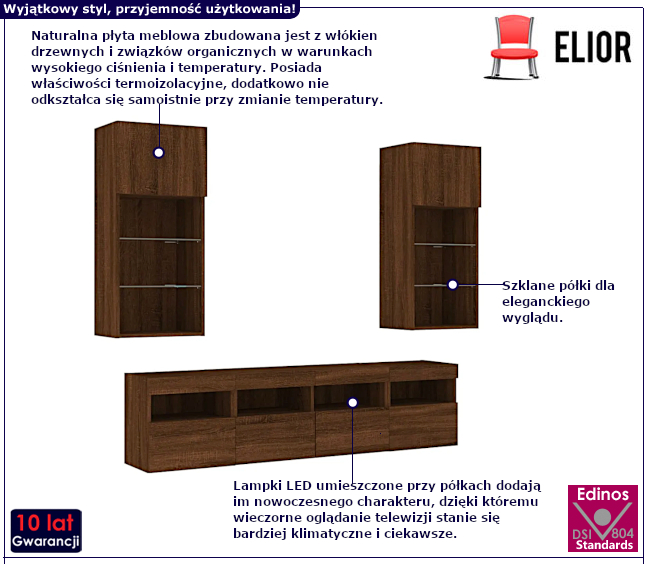 Pięcioczęściowy zestaw szafek Ramoni