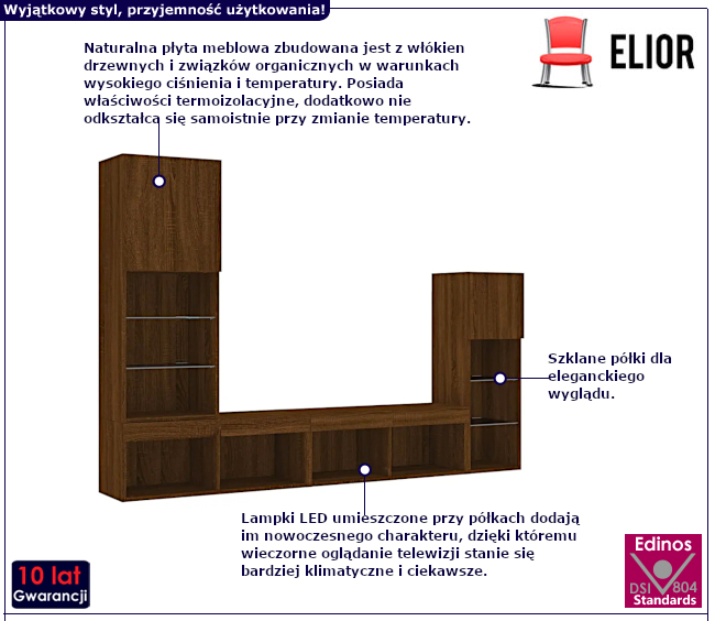 Czteroczęściowy zestaw szafek Bisco