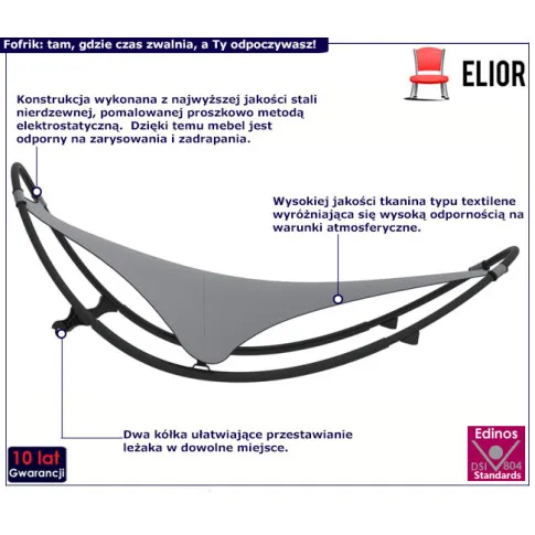 Nowoczesny szary leżak ogrodowy Fofrik