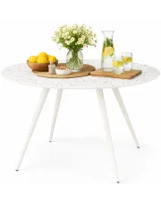 Biały okrągły stół w stylu skandynawskim - Hegrix w sklepie Edinos.pl