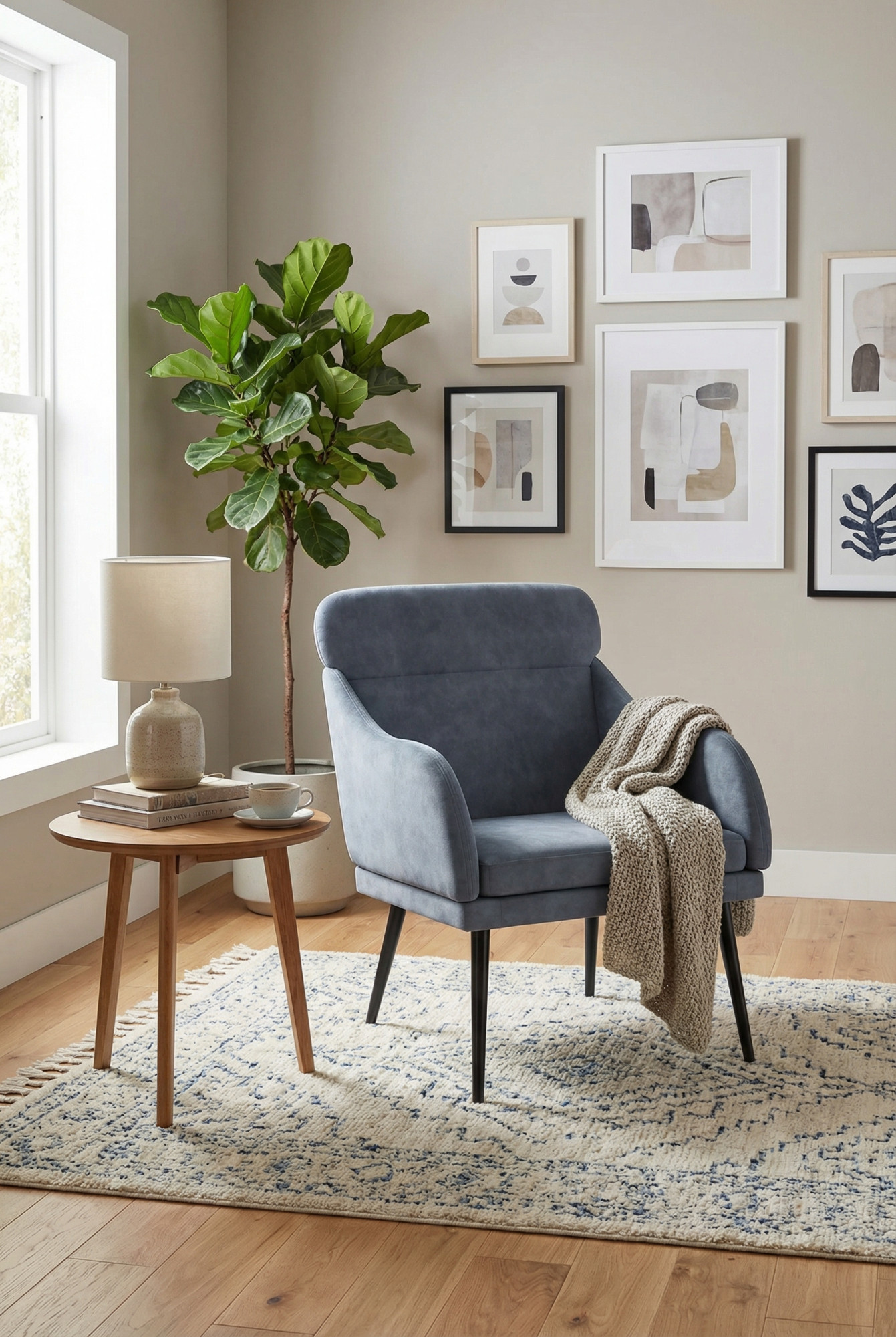 Salon z wykorzystaniem szarego fotela Sentar