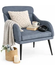 Głęboki ciemnoszary fotel wypoczynkowy - Sentar w sklepie Edinos.pl