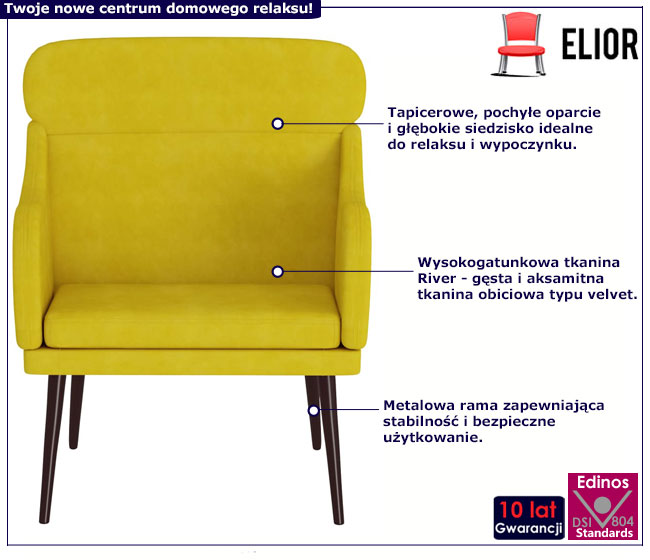 Żółty fotel Sentark 