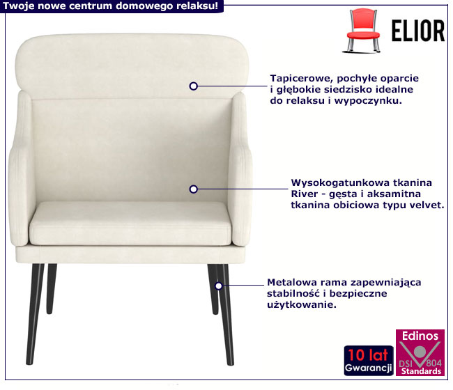 Kremowy fotel Sentark 