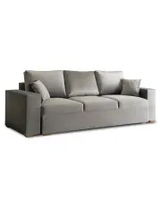 Szara rozkładana sofa z pojemnikiem na pościel - Arca w sklepie Edinos.pl
