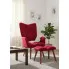 Czerwony fotel wypoczynkowy z podnóżkiem   Debora