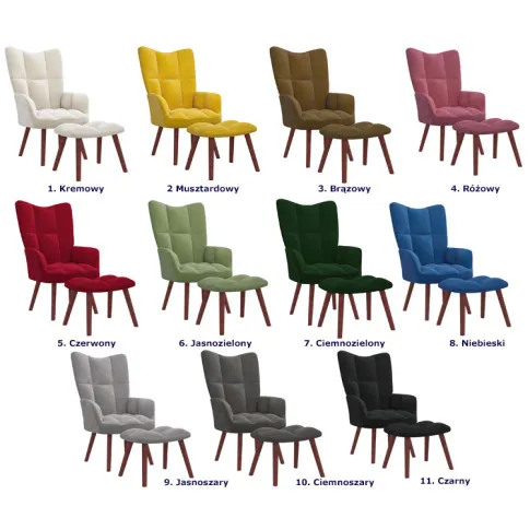 Dostępna kolorystyka fotela Izelox