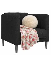 Czarny tapicerowany fotel na nóżkach - Diosa w sklepie Edinos.pl