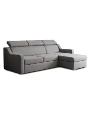 Szary prawostronny narożnik z funkcją spania - Elvot w sklepie Edinos.pl