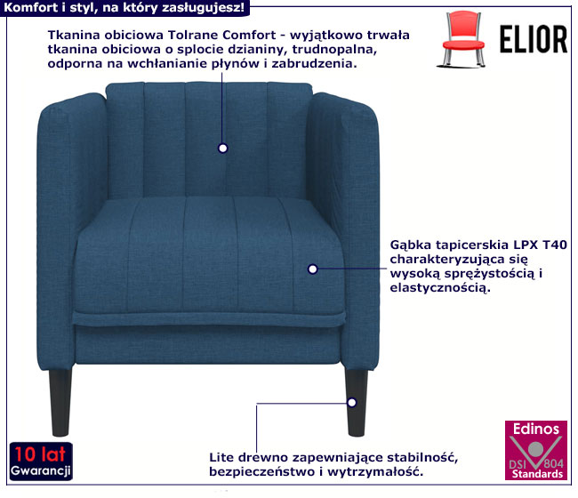 Niebieski \fotel Diosa