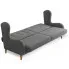 Szara sofa z funkcją spania i pojemnikiem Hiza