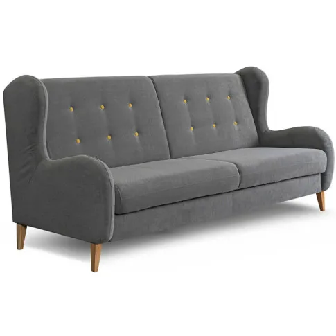 Szara sofa z funkcją spania i pojemnikiem Hiza