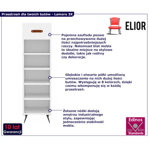 szafka na buty lamoro 3X biała