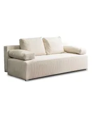 Beżowa sztruksowa sofa z funkcją spania - Arna w sklepie Edinos.pl