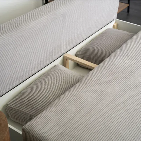 Jasnoszara sofa tapicerowana sztruksem Arna
