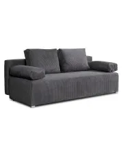 Ciemnoszara nowoczesna sofa sztruksowa - Arna w sklepie Edinos.pl