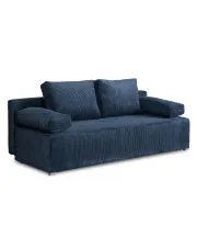 Granatowa sztruksowa sofa rozkładana - Arna w sklepie Edinos.pl