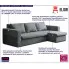 Szara narozna sofa welurowa Aldosa