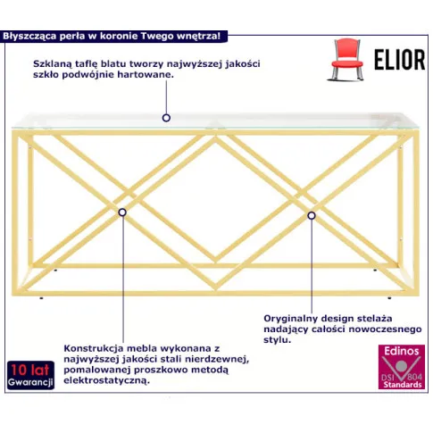 Nowoczesny stolik Glefro 3X blat szkło