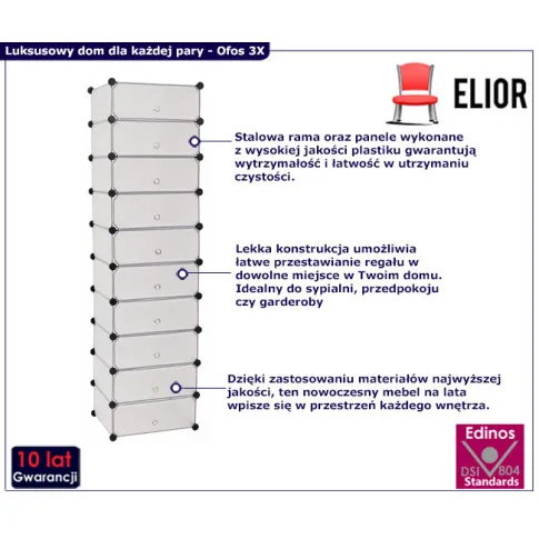 infografika szafki na buty Ofos 3X biała
