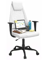 Białe krzesło biurowe z regulacją wysokości - Inavi w sklepie Edinos.pl