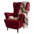 czerwony welurowy fotel wypoczynkowy risten
