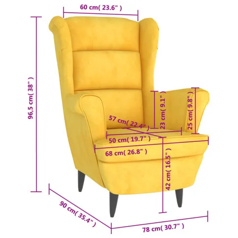 wymiary fotela tapicerowanego Donello