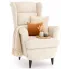 Kremowy welurowy fotel wypoczynkowy - Risten