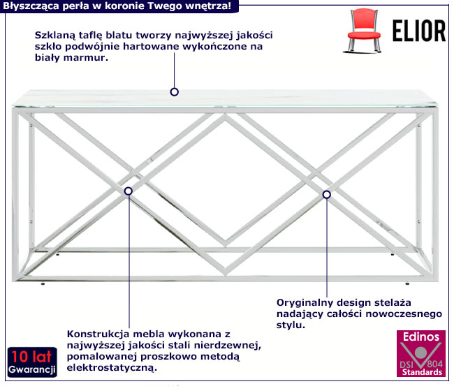 Stolik kawowy Filura 4X białe szkło