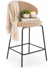 Beżowe krzesło barowe z oparciem - Metion w sklepie Edinos.pl