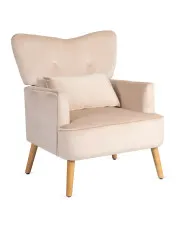 Beżowy skandynawski fotel wypoczynkowy - Etnos 4X w sklepie Edinos.pl