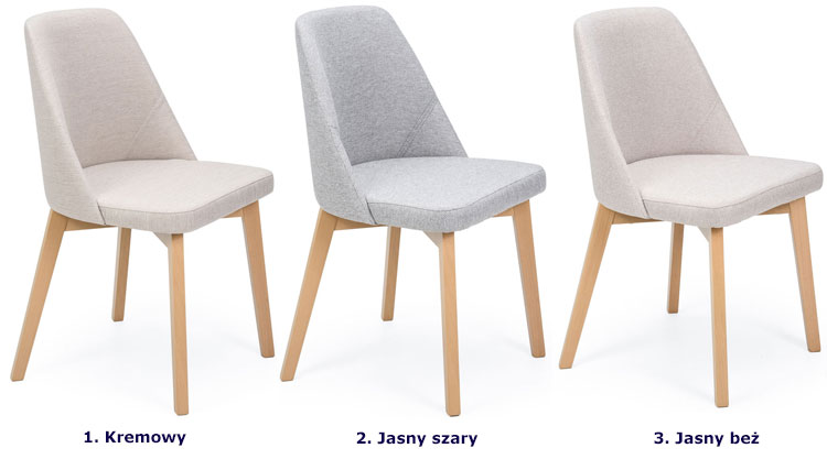Kolory drewnianego krzesła tapicerowanego Aurelo 8X dąb artisan