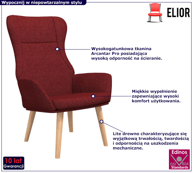 Czerwony fotel wypoczynkowy Derpix